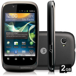 Smartphone Motorola XT531 Spice XT, Desbloqueado, Titânio, Android 2.3, Processador 800MHZ, Tela Touch 3.5", Câmera 5MP, 3G, Wi-Fi, Memória Interna 150MB e Cartão de Memória de 2GB