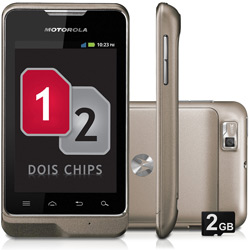 Smartphone Motorola XT390 Motosmart Dual Chip - Cinza - GSM, Tela Touch 3.5", Android 2.3, 3G, Wi-Fi, Câmera 3MP, Filmadora, MP3 Player, Rádio FM, Incluso Cartão de Memória de 4GB
