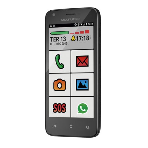 Smartphone MS45S Sênior 3G Tela 4,5 Dual Câmera 5.0MP + 3.0MP Dual Chip Android 6.0 FM - P9029