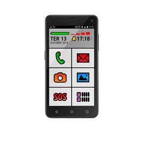Smartphone MS50 Preto Sênior Phone QuadCore Dual Chip Android Lollipop 5 P9015
