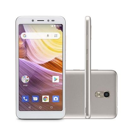 Smartphone Ms50G 3G 5,5 Pol. Ram 1Gb Câmera 8Mp+5Mp Android 8.1 Bluetooth 8Gb Dourado/Branco Multilaser - P9073 P9073