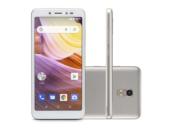 Smartphone MS50G 3G 5,5 Pol. Ram 1GB Camera 8MP+5MP Android 8.1 Bluetooth 8GB Dourado/Branco - Multilaser