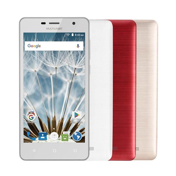 Smartphone MS50S 3G Tela 5 Dual Câmera 5MP+8MP Android 6.0 Multilaser Branco - P9035