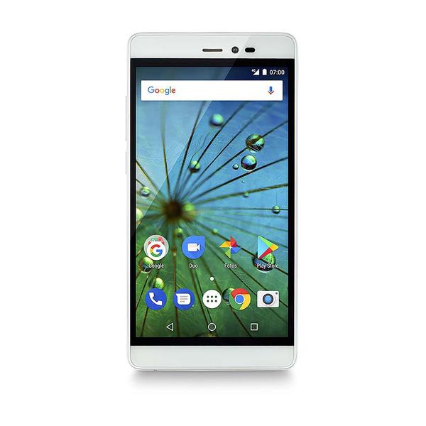 Smartphone Ms60F Plus 4G Tela 5,5 Pol. Sensor de Impressão Digital 2Gb Ram Dual Chip Android 7 Multilaser Branco/Dourado - P9058