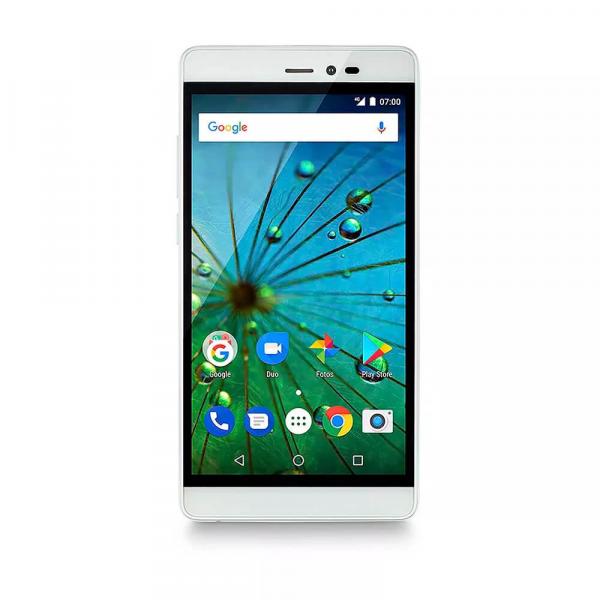 Smartphone MS60F Plus 4G Tela 5,5 Sensor de Impressao Digital 2GB RAM Dual Chip Android 7 Multilaser Branco/Dourado