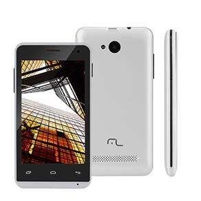 Smartphone Multilaser MS40 Branco com Tela 4.0”, Dual Chip, Android 4.4, Câmera 5MP, Wi-Fi, 3G, Bluetooth e Processador Quad Core de 1.2 GHz