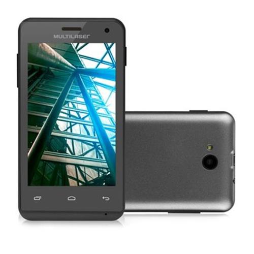 Smartphone Multilaser MS40, Quad Core, Android, Tela 4.0", 4GB, 5MP, 3G, Dual Chip, Debloqueado - Pr