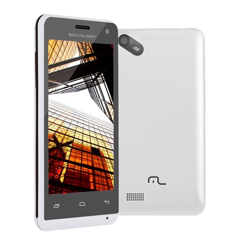 Smartphone Multilaser Ms40s Branco 4' Câmera 3 Mp + 5 Mp 3G Quad Core 8Gb Android 6.0 - Nb252 - Multilaser