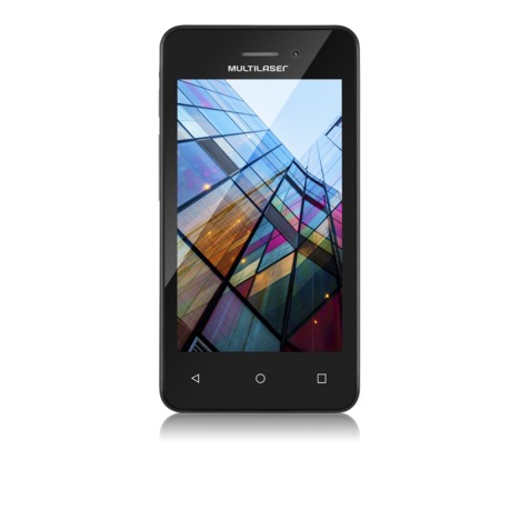 Smartphone Multilaser Ms40s Branco/Preto 4' Câmera 2 Mp + 5 Mp 3G Quad Core 8Gb Android 6.0 - P9026 - P9026