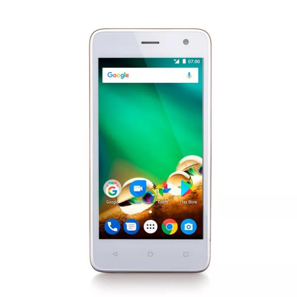Smartphone Multilaser MS45 4G 1GB Dourado Tela 4.5" Câmera 3MP+5MP QuadCore 8GB Android 7.0 P9063