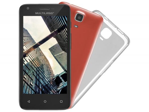 Smartphone Multilaser MS45 Colors 8GB Preto - Dual Chip 3G Câm. 5MP Tela 4.5” Proc. Quad Core