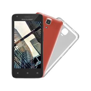 Smartphone Multilaser MS45S Dual Chip Android 5.1 Tela 4.5" 8GB Wi-Fi 3G Câmera 5MP - Preto