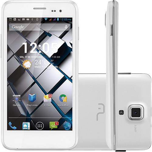 Smartphone Multilaser MS5 Android 4.2 Wi Fi Bluetooth Câmera 8.0 MP 4GB Cartão Micro SD GPS - Branco