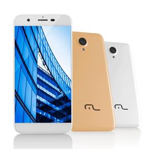 Smartphone Multilaser MS50 4G Tela 5" Câmera 5.0 MP+8.0MP Quad Core Flash 8GB+Ram 1GB Android 5.1 Branco - P9014