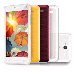 Smartphone Multilaser MS50 Colors Branco com Tela 5.0”, Dual Chip, Android 5.0, Câmera 8MP, Wi-Fi, 3G, Bluetooth e Processador Quad Core de 1.3 GHz