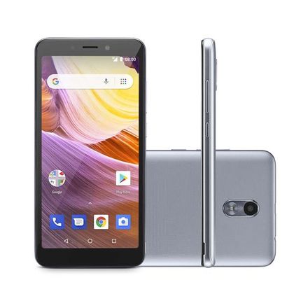 Smartphone Multilaser Ms50G 3G 5,5 Pol. 8GB 1GB Câmera 8Mp+5Mp Android 8.1 Bluetooth Prata - P9072 P9072