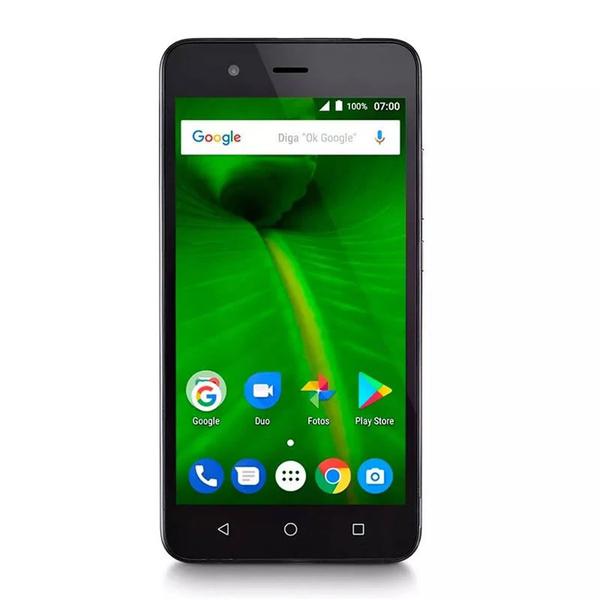 Smartphone Multilaser MS50L 4G Quad Core Android 7.0 Cam 8/8Mp 16GB 5" Preto/Grafite NB718