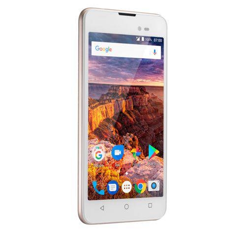 Smartphone Multilaser MS50L 3G QuadCore 1GB RAM Tela 5 Dual Chip Android 7 Dourado - P9052