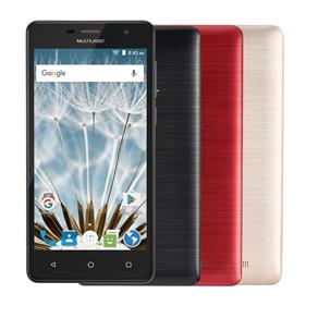 Smartphone Multilaser MS50S Quad Core Android 6.0 Cam 5/8Mp 8Gb+16GB 5" 3G Preto C/3 CAPAS NB262