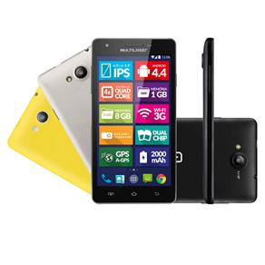 Smartphone Multilaser MS6 Colors Preto Quad Core, Android 4.4, Câmera 8MP, Tela 5,5'', Wi-Fi, 3G, Bluetooth, 16GB e Dual Chip