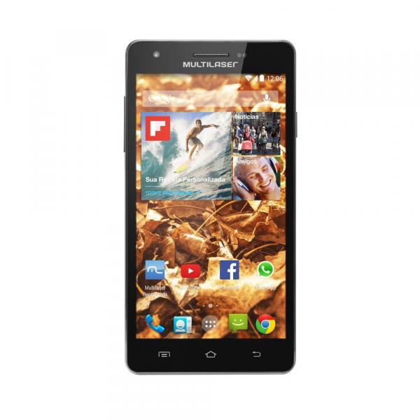 Smartphone MS6 Preto Quad Core Android 4.4 Tela IPS 5.5" 4GB Câmera 8MP 3G Dual Chip - P3299 - Multilaser