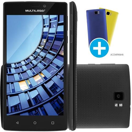 Smartphone Multilaser MS60, Quad Core, Android, Tela 5,5, 16GB, 13MP, 4G Desbloqueado - Preto - P90