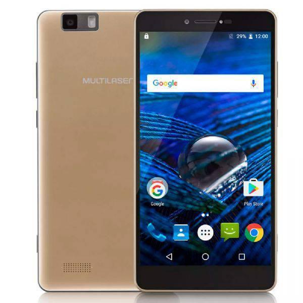 Smartphone Multilaser MS70, Dourado, P9037, Tela de 5.85", 32GB, 16MP