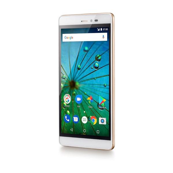 Smartphone Multilaser NB716 Plus 2GB, Tela 5.5", Câmera 8MP, Dual Chip, Android 7.0 - Dourado/Branco