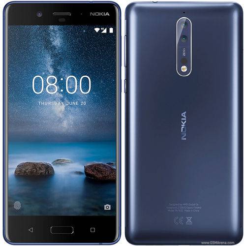 Smartphone Nokia 8 Android 7.1 Tela 5.3 64GB Camera 16MP Bateria 3090mah - Azul