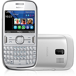 Smartphone Nokia Asha 302 Desbloqueado TIM Branco - GSM Sistema Operacional S40 Asha Processador 1GHz 3G Wi-Fi Câmera 3.2 MP