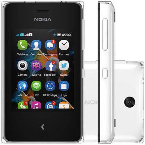 Smartphone Nokia Asha 500 Branco Dual Chip Desbloqueado, Camera 2mp, Touch Screen, Wi-Fi, Bluetooth,