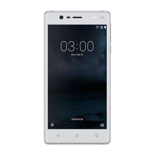 Smartphone Nokia 3 Dual 16GB Dual Chip Tela 5.0 Android 7.0 4G Câmera 8MP Bivolt Bivolt Bivolt