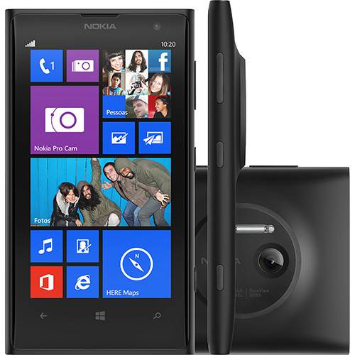 Smartphone Nokia Lumia 1020 Desbloquead Windows Phone 8o Tela 4.5" 32GB 4G Wi-Fi Câmera 41MP GPS - Preto
