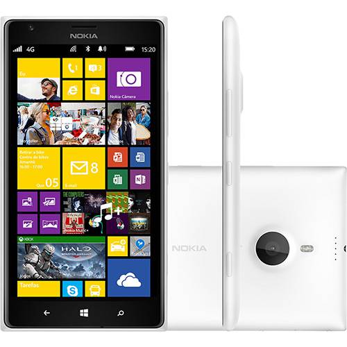 Tudo sobre 'Smartphone Nokia Lumia 1520 Desbloqueado Branco Windows Phone Câmera 20MP 4G Wi-Fi 32GB'