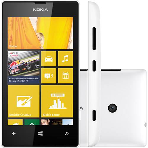 Smartphone Nokia Lumia 520 Desbloqueado Oi Windows Phone 8 Tela 4" 8GB 3G Wi-Fi Câmera 5MP GPS - Branco
