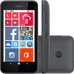 Smartphone Nokia Lumia 530 Desbloqueado Windows Phone 8.1 Tela 4" 4GB 3G Wi-Fi Câmera 5MP - Preto + Capa Laranja