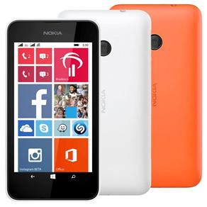 Smartphone Nokia Lumia 530 Dual Branco com Windows Phone 8.1, Tela de 4”, Câm. 5MP, 3G, WiFi, Bluetooth, GPS, Processador Quad Core + Capa Laranja