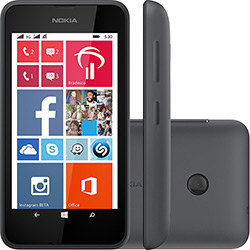 Smartphone Nokia Lumia 530 Dual Chip Desbloqueado Claro Windowns 8.1 Tela 4" 4GB 3G Câmera 5MP - Preto