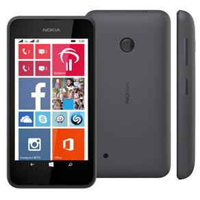 Smartphone Nokia Lumia 530 Dual Preto com Windows Phone 8.1, Tela de 4”, Câm. 5MP, 3G, WiFi, Bluetooth, A-GPS e Processador Quad Core - Claro