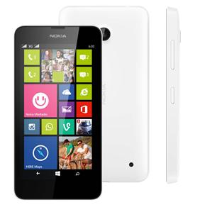 Smartphone Nokia Lumia 630 Branco Dual Sim, Tv Digital ,Windows Phone 8.1, Tela 4.5", QuadCore 1.2GHz, Câm.5MP, WiFi, Bluetooth, A-Gps - Tim