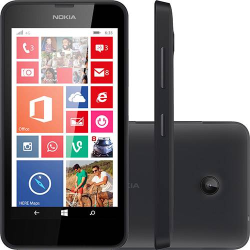 Smartphone Nokia Lumia 635 Desbloqueado TIM Preto Windows Phone Câmera 5MP 4G/3G/WI-FI 8GB GPS