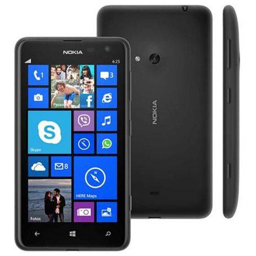 Smartphone Nokia Lumia 625 Preto Processador 1.2ghz Dual Core Tela 4.7, 4g, Windows Phone 8 Desbloqu