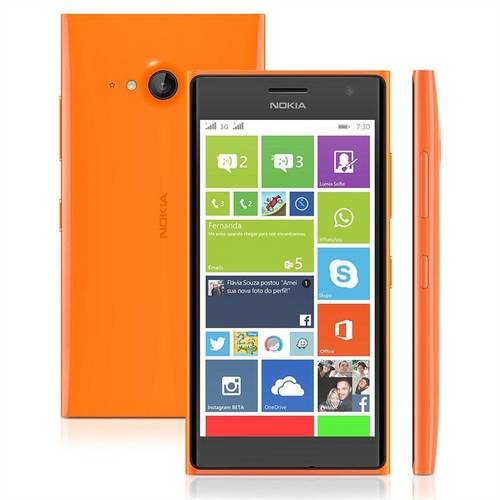 Smartphone Nokia Lumia 730 Desbloqueado Tela 4.7 Dual Chip 3g Windows Phone 8 Laranja