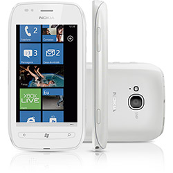 Smartphone Nokia Lumia 710 - Desbloqueado Tim - Branco - GSM, Tela Touch 3.7", Windows Phone 7.5, Processador 1.4GHz, 3G, Wi-Fi, GPS, Câmera 5 MP com LED Flash, Filma em HD, MP3 Player, Bluetooth, Memória Interna de 8GB e Grátis 7GB de Armazenamento no Sk