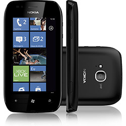 Smartphone Nokia Lumia 710 - Preto - GSM, Tela Touch 3.7", Windows Phone 7.5, Processador 1.4GHz, 3G, Wi-Fi, GPS, Câmera 5 MP com LED Flash, Filma em HD, MP3 Player, Bluetooth, Memória Interna de 8GB e Grátis 7GB de Armazenamento no Sky Drive - Desbloquea