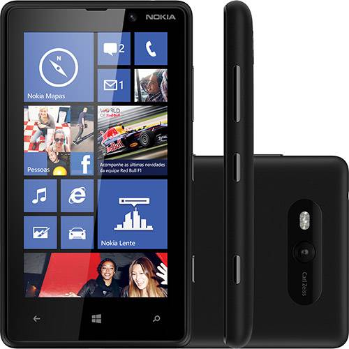 Smartphone Nokia Lumia 820, Desbloqueado TIM, Preto, Windows Phone 8, 4G, Wi-Fi, Câmera 8MP, Memória Interna 8GB, GPS
