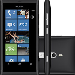 Smartphone Nokia Lumia 800 - Preto - GSM, Tela Curva 3.7" AMOLED, Windows Phone 7.5, Processador 1.4GHz, 3G, Wi-Fi, GPS, Câmera 8 MP com Dual-LED Flash e Lente Carl Zeiss, Filma em HD, MP3 Player, Bluetooth, Memória Interna de 16GB e Grátis 7GB de Armazen