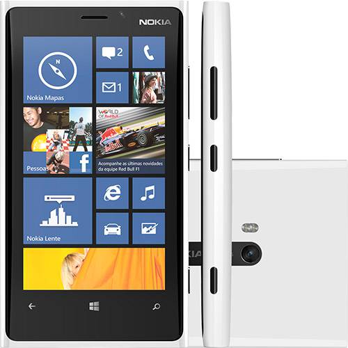 Smartphone Nokia Lumia 920 Desbloqueado Branco 32GB - 4G Wi-Fi Tela HD 4.5" Windows Phone 8 Câmera 8.7MP Bluetooth GPS