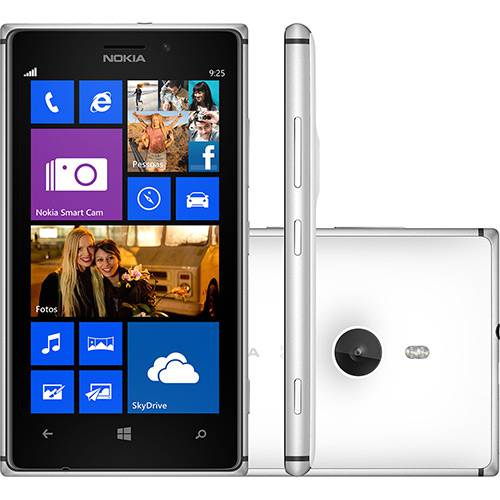Smartphone Nokia Lumia 925 Desbloqueado Branco Memória Interna 16 GB - 4G Wi-Fi Tela HD 4.5" Windows Phone 8 Câmera 8.7MP Bluetooth GPS