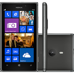 Smartphone Nokia Lumia 925 Desbloqueado Preto Memória Interna 16 GB - 4G Wi-Fi Tela HD 4.5" Windows Phone 8 Câmera 8.7MP Bluetooth GPS